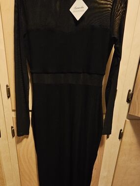 C4, The Caracilia Dress in black, size M is a sexy and stylish with sheer neck